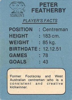 1981 Scanlens VFL #1 Peter Featherby Back